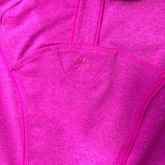Athleta Hooded Rishi Jacket Women M Hot Pink Full Zip Athletic Performance Yoga - Picture 6 of 10
